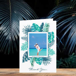 Tarjeta De Agradecimiento Boda de hojas botánicas de reciente aparición foto