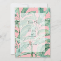 Boda de hojas de palma de plátano tropical rosa