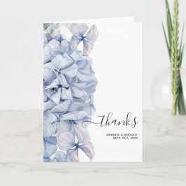 Tarjeta De Agradecimiento Boda de Hortensias Azules