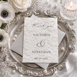 Tarjeta De Agradecimiento Boda de invierno con letra elegante