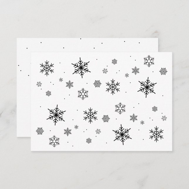 Tarjeta De Agradecimiento Boda de Invierno de Suave Caída de Nieve (Anverso / Reverso)
