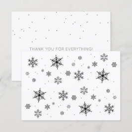 Tarjeta De Agradecimiento Boda de Invierno de Suave Caída de Nieve