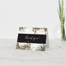 Tarjeta De Agradecimiento Boda de Invierno Elegante Bonito Moderna Inespirit