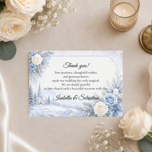 Tarjeta De Agradecimiento Boda de invierno encantada (Subido por el creador)