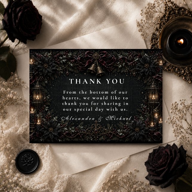 Tarjeta De Agradecimiento Boda de invierno gótica (Subido por el creador)