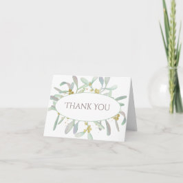 Tarjeta De Agradecimiento Boda de Invierno Mistletoe Escarcha