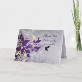 Tarjeta De Agradecimiento boda de invierno púrpura Gracias