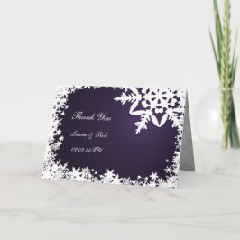 Tarjeta De Agradecimiento boda de invierno púrpura Gracias