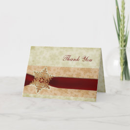 Tarjeta De Agradecimiento boda de invierno rojo rústico Gracias