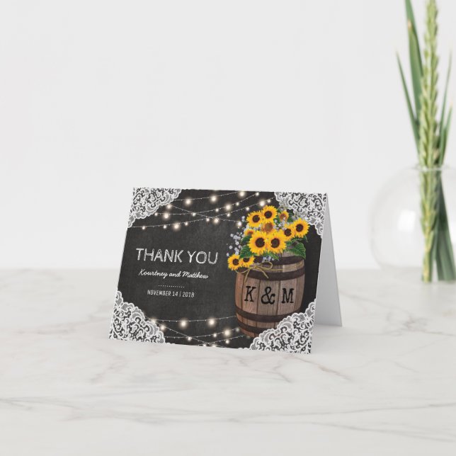 Tarjeta De Agradecimiento Boda de invierno ruso gracias | Luces de cadena (Anverso)