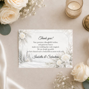 Tarjeta De Agradecimiento Boda de invierno sin tiempo