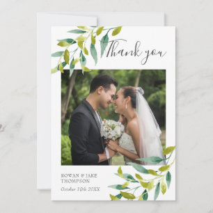Tarjeta De Agradecimiento Boda de Jardín de Campo Foto Gracias