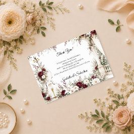 Tarjeta De Agradecimiento Boda de Jardín de Celo Romántico Elegancia