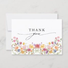 Tarjeta De Agradecimiento Boda de jardín de flores silvestres de primavera c