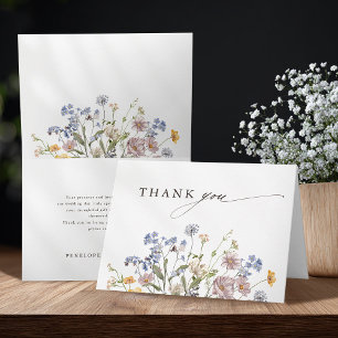 Tarjeta De Agradecimiento Boda de jardín de flores silvestres de primavera c