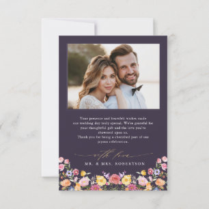 Tarjeta De Agradecimiento Boda de jardín de flores silvestres de primavera c