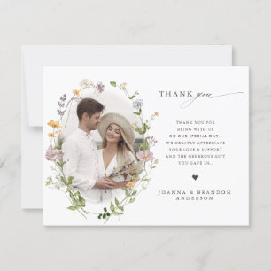 Tarjeta De Agradecimiento Boda de jardín de flores silvestres de primavera c