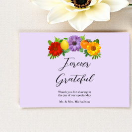 Tarjeta De Agradecimiento Boda de jardín floral de cítricos