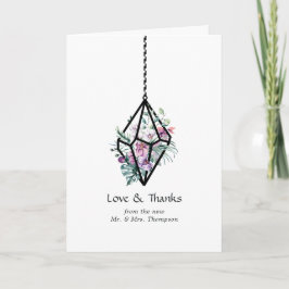 Tarjeta De Agradecimiento Boda de Jardín Floral Pastel Rústico en Terrario