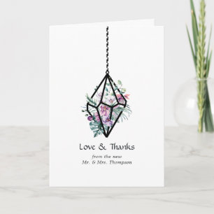 Tarjeta De Agradecimiento Boda de Jardín Floral Pastel Rústico en Terrario