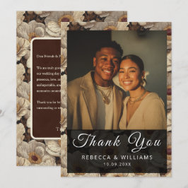 Tarjeta De Agradecimiento Boda de Jardín Inspirada en Anémonas Modernas