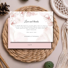 Tarjeta De Agradecimiento Boda de la acuarela de orquídeas rosadas