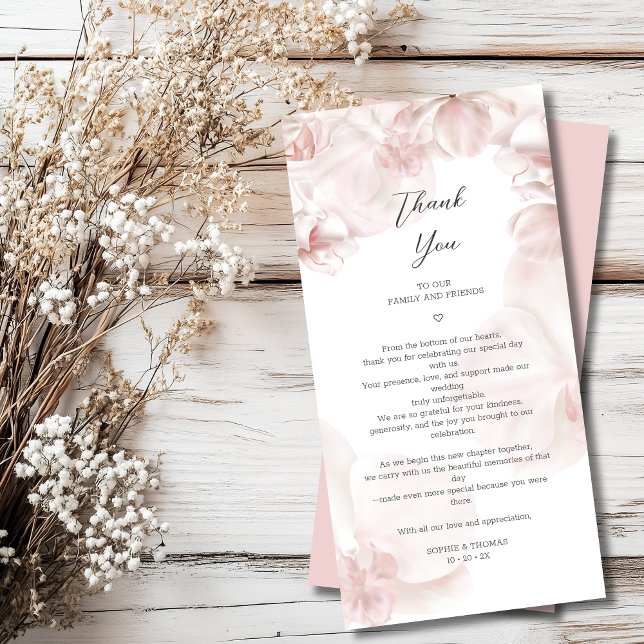 Tarjeta De Agradecimiento Boda de la acuarela de orquídeas rosadas (Subido por el creador)
