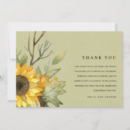 Tarjeta De Agradecimiento Boda DE LA FLORACIÓN DE COLOR DE AGUA AMARILLO DE