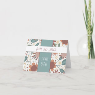 Tarjeta De Agradecimiento Boda de la Inespiritividad de las Flores Alegres E