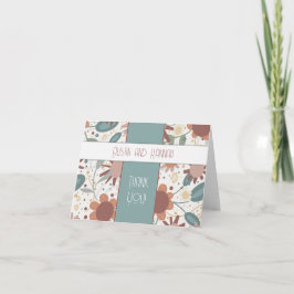 Tarjeta De Agradecimiento Boda de la Inespiritividad de las Flores Alegres E