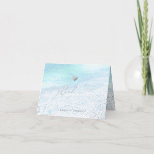 Tarjeta De Agradecimiento Boda de la línea azul de PixDezines Gracias