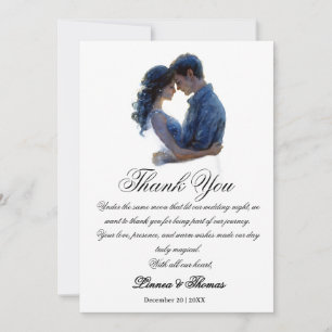 Tarjeta De Agradecimiento Boda de la luna Celestial Love Night Sky Theme