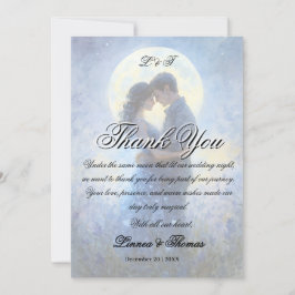 Tarjeta De Agradecimiento Boda de la luna Celestial Love Night Sky Theme