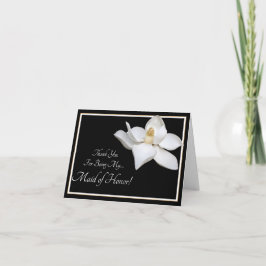 Tarjeta De Agradecimiento Boda de la Magnolia Blanca gracias doncella de hon