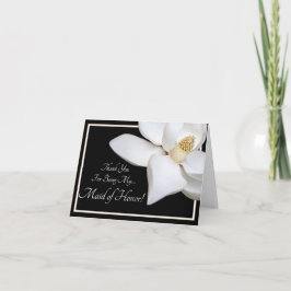 Tarjeta De Agradecimiento Boda de la Magnolia Blanca gracias doncella de hon
