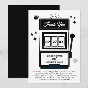 Tarjeta De Agradecimiento Boda de la máquina tragaperras del Casino de desti
