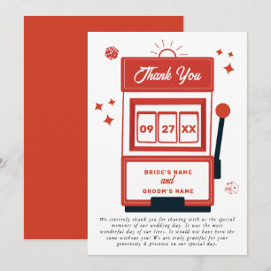 Tarjeta De Agradecimiento Boda de la máquina tragaperras del Casino de desti