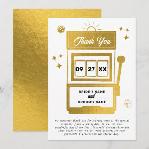 Tarjeta De Agradecimiento Boda de la máquina tragaperras del Casino de desti
