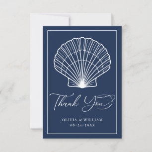 Tarjeta De Agradecimiento Boda de la Marina Azul de la Playa de las Aguas Ma