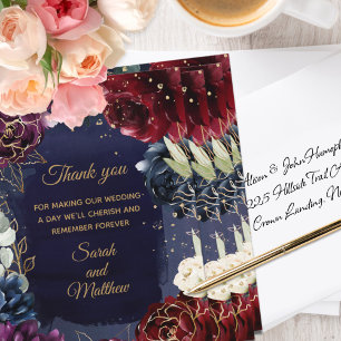 Tarjeta De Agradecimiento Boda de la Marina de Borgoña