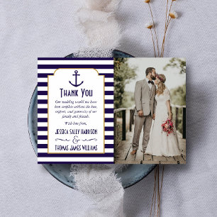 Tarjeta De Agradecimiento Boda de la Marina Náutica y la Banda Blanca