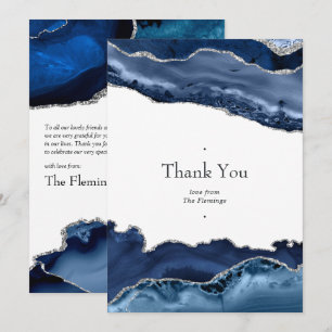 Tarjeta De Agradecimiento Boda de la Marina y el Agate de Plata