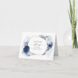 Tarjeta De Agradecimiento Boda de la Marina y el Azul agitado gracias