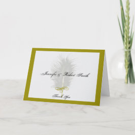 Tarjeta De Agradecimiento Boda de la piel del marabú blanco y oro gracias