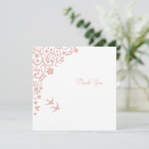 Tarjeta De Agradecimiento Boda de la plaza floral de Rubor en Secret Garden