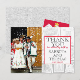 Tarjeta De Agradecimiento Boda de la Polonia Blanca. Gracias.