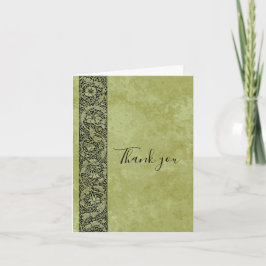 Tarjeta De Agradecimiento Boda de la Vintage, Flor Victoriana