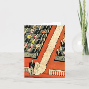 Tarjeta De Agradecimiento Boda de la Vintage, Novia Art Deco y Nueva Madruga