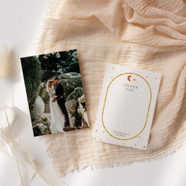 Tarjeta De Agradecimiento Boda de las Estrellas Celestes de la Luna (Subido por el creador)