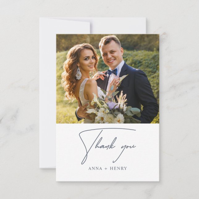 Tarjeta De Agradecimiento Boda de las hojas blancas grises de eucalipto mini (Anverso)